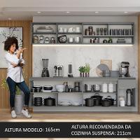 Armário De Cozinha Completa Suspenso 240cm Nice Madesa 05 Cinza - 7