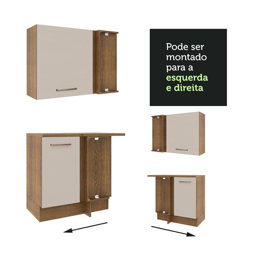 Armário De Cozinha Completa De Canto 479cm Rustic/crema Agata Madesa 01 Rustic/crema - 4