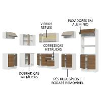Armário De Cozinha Completa De Canto 100% MDF 447cm Branco/Rustic/Crema Smart Madesa 02 - 8