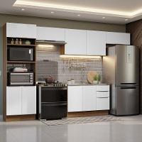 Armário De Cozinha Completa 350cm Rustic/branco Stella Madesa 01 Rustic/branco - 1