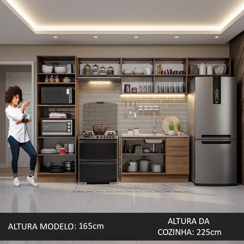 Armário De Cozinha Completa 350cm Rustic Stella Madesa 01 Rustic - 7