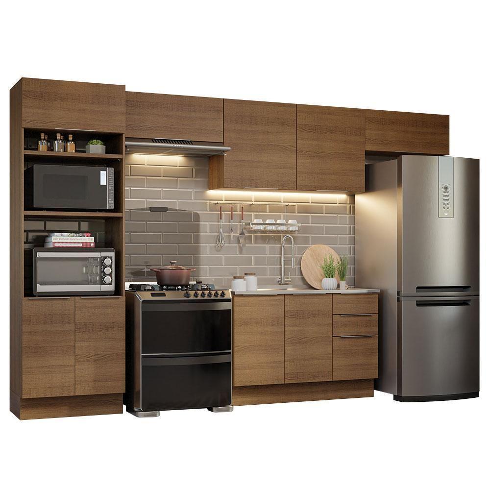 Armário De Cozinha Completa 350cm Rustic Stella Madesa 01 Rustic - 10