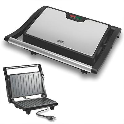 Mini Grill Elétrico De Inox Grelha Antiaderente Cozinha 110V