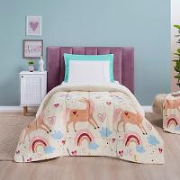 Edredom Coberdrom Diverkids Solteiro Sherpa Toque Lã Carneiro - Unicórnio - 2
