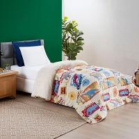 Edredom Coberdrom Diverkids Solteiro Sherpa Toque Lã Carneiro - Dino - 1