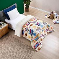 Edredom Coberdrom Diverkids Solteiro Sherpa Toque Lã Carneiro - Dino - 2