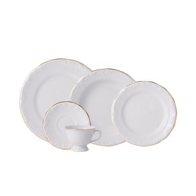 Jogo De Jantar 20 Peças Chá Filete De Ouro Porcelana Schmidt