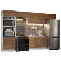 Armário De Cozinha Completa 350cm Branco/rustic Stella Madesa 01 Branco/rustic