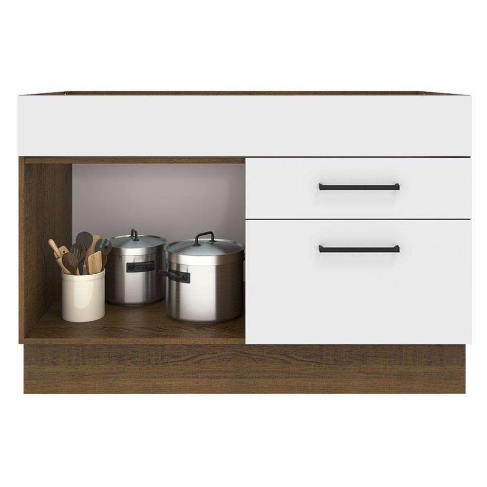 Balcão De Pia 1 Porta E 2 Gavetas Rustic/branco - 9