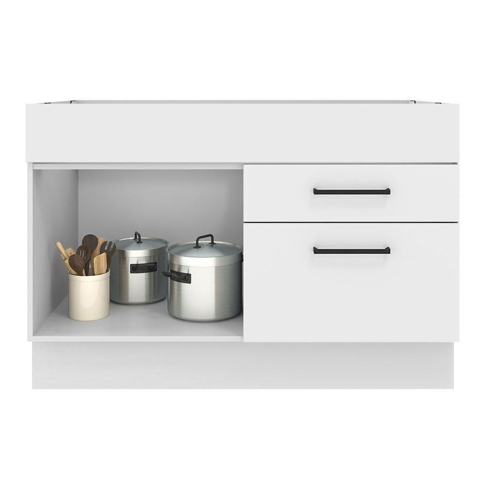 Balcão De Pia 1 Porta E 2 Gavetas Branco Rustic/branco - 9