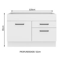 Balcão De Pia 1 Porta E 2 Gavetas Branco Rustic/branco - 10