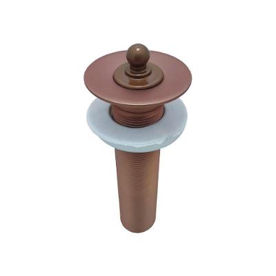 Válvula Escoamento Lavatório Banheiro Longa Para Cuba Sobrepor Cobre Rosé Gold Fosco Luxo Metal 7/8"