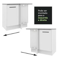 Balcão De Canto Madesa Agata 1 Porta - Branco Rustic/branco
