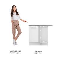 Balcão De Canto Madesa Agata 1 Porta - Branco Rustic/branco - 7