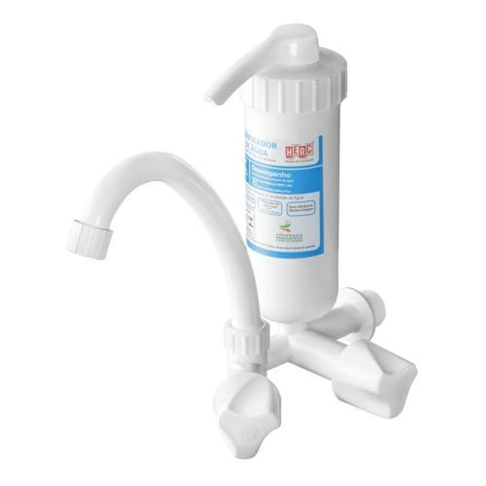 Torneira Com Purificador Parede Bica Móvel Plus Branca - Herc - 1