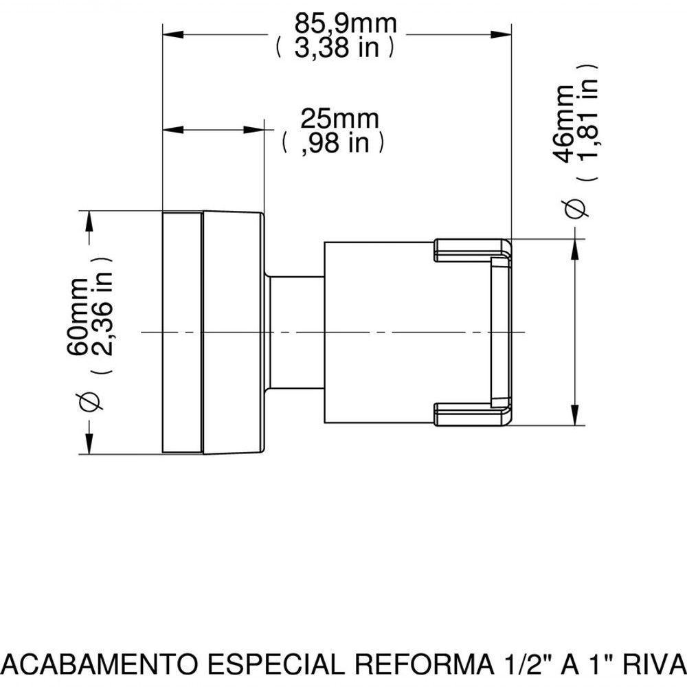 Acabamento Docol Para Registro Deca E Similares De 1/2”, 3/4 1” Riva - 2