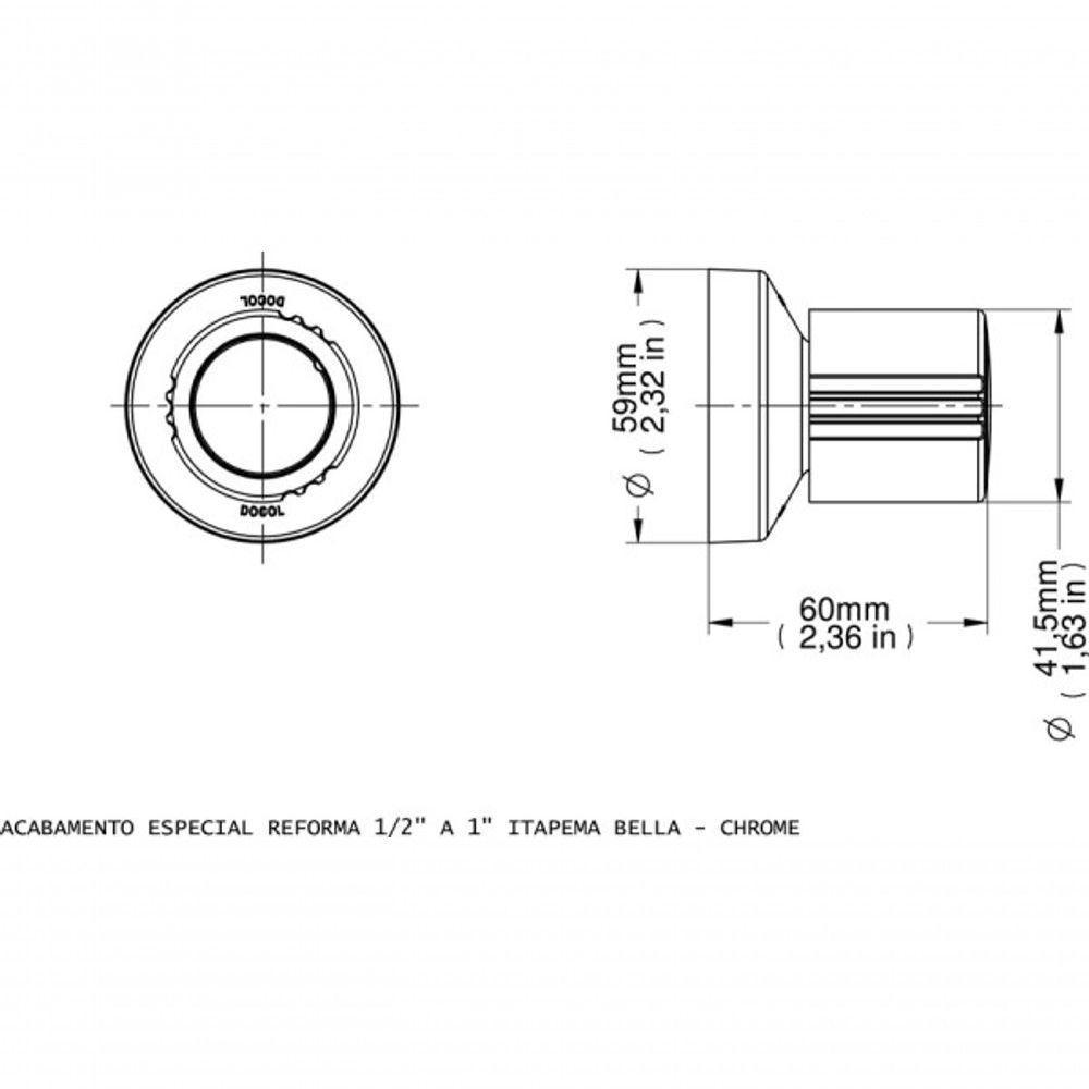 Acabamento Docol Para Registro Deca E Similares De 1/2”, 3/4 1” Itapema Bella - 3