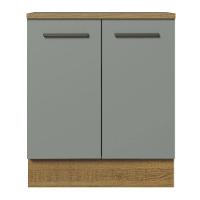 Balcão de Cozinha Agata 70cm 2 Portas Rustic Cinza - 9