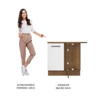 Balcão De Canto Agata 1 Porta - Rustic/branco Rustic/branco - 7