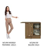 Balcão De Canto 1PTA Rustic/Cinza Lux Madesa Rustic/Cinza - 8