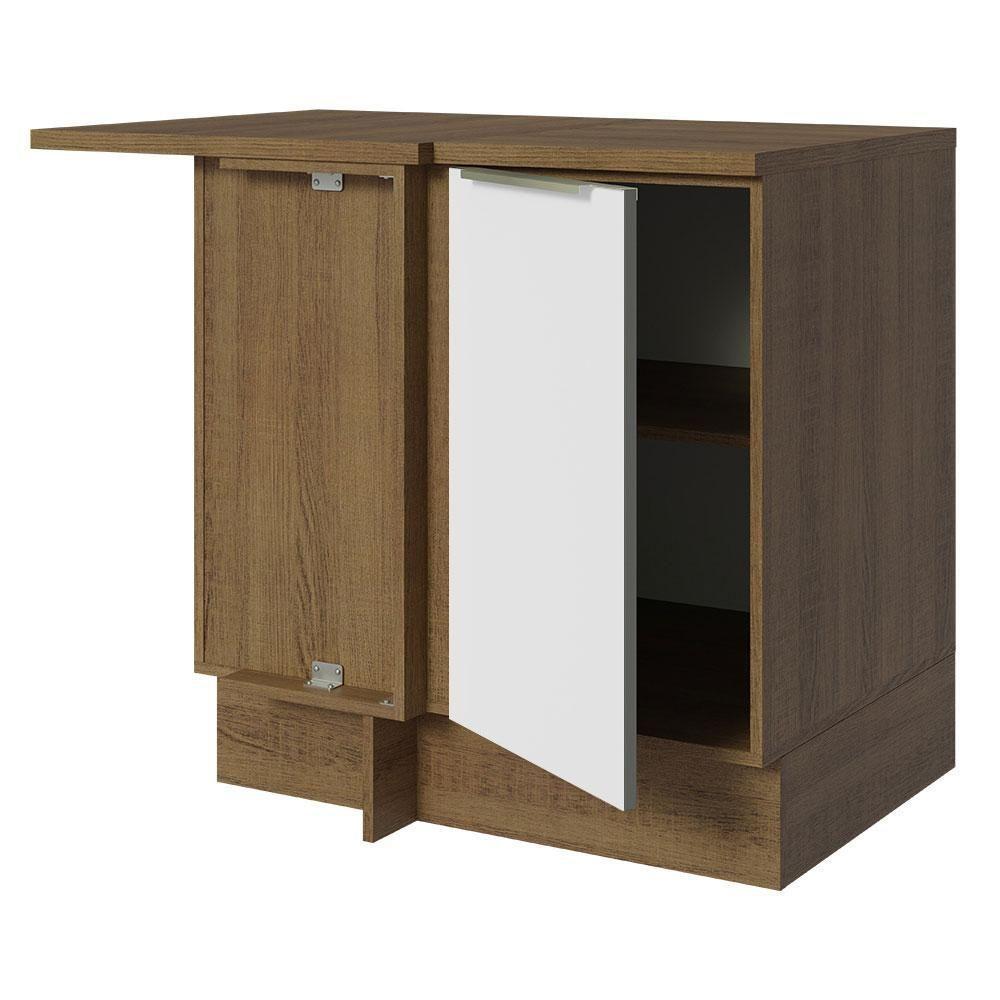 Balcão De Canto 1PTA Rustic/Branco Veludo Lux Madesa Rustic - 9