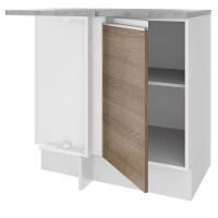 Balcão de Canto Glamy 1 Porta Branco e Rustic Madesa - 6