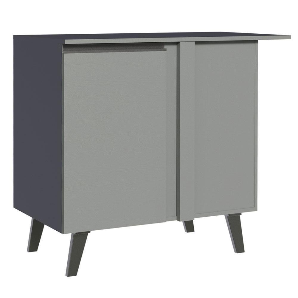 Balcão De Canto 1 Porta Com Pés Cinza Nice Madesa Cinza - 1