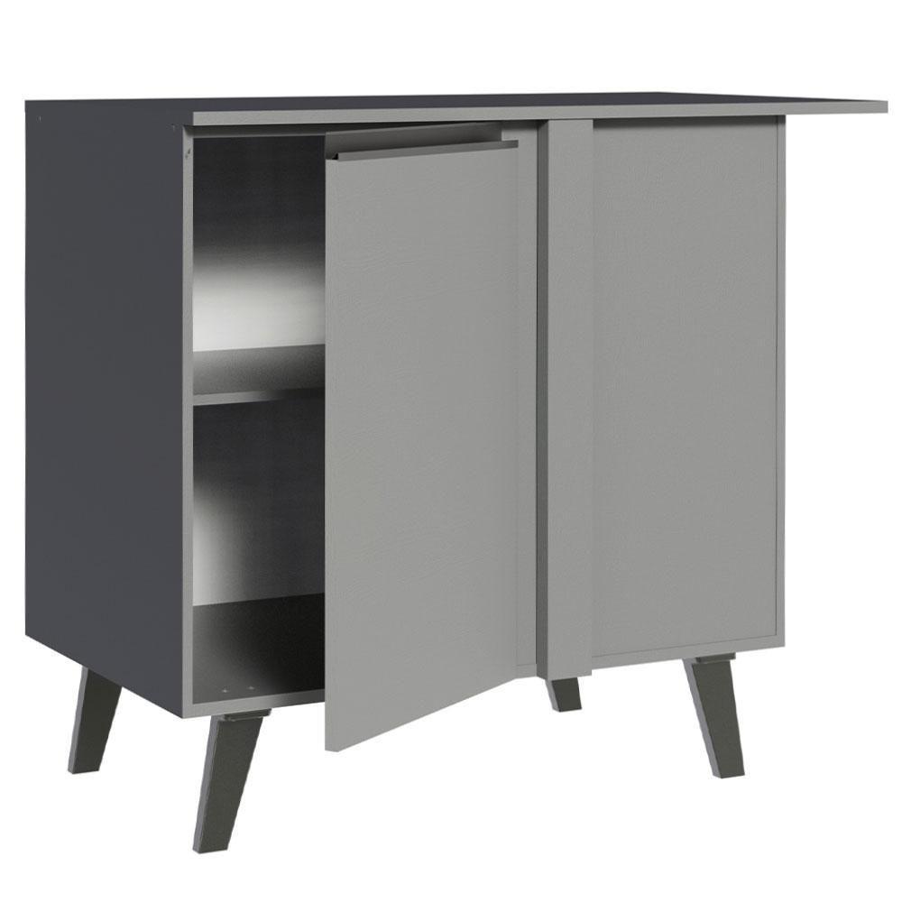 Balcão De Canto 1 Porta Com Pés Cinza Nice Madesa Cinza - 5