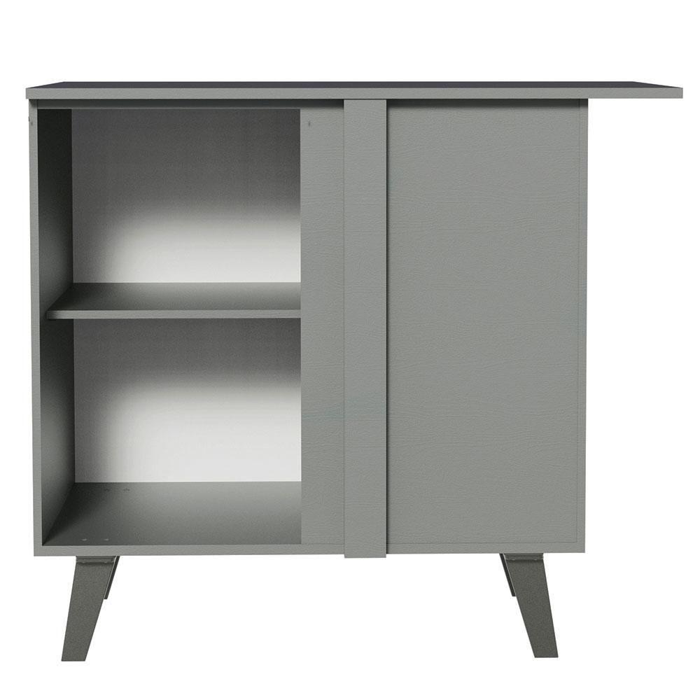 Balcão De Canto 1 Porta Com Pés Cinza Nice Madesa Cinza - 6