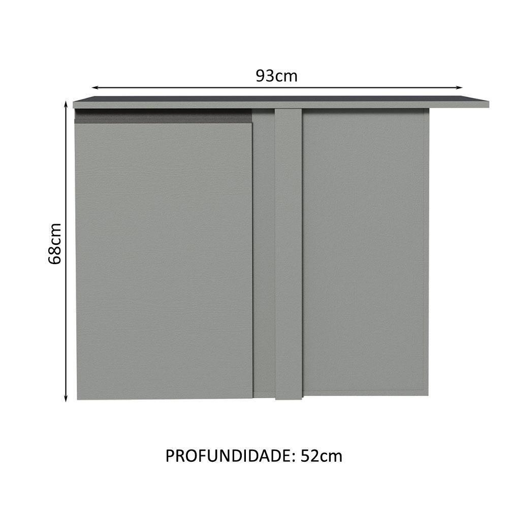 Balcão De Canto 1 Porta Suspenso Cinza Nice Madesa Cinza - 10