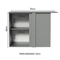 Balcão De Canto 1 Porta Suspenso Cinza Nice Madesa Cinza - 9