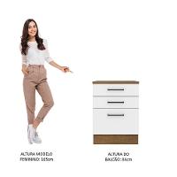 Balcão Agata 60 Cm 3 Gavetas - Rustic/branco Rustic/branco - 8