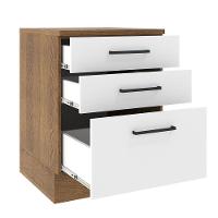 Balcão Agata 60 Cm 3 Gavetas - Rustic/branco Rustic/branco - 9