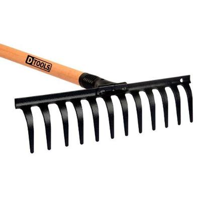 Ancinho Reforçado 14 Dentes Curvo Com Cabo - Dtools