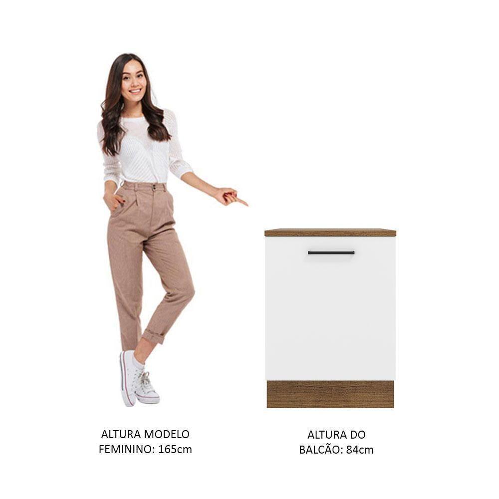 Balcão Agata 60 Cm 1 Porta - Rustic/branco Rustic/branco - 7