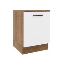 Balcão Agata 60 Cm 1 Porta - Rustic/branco Rustic/branco - 1