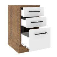 Balcão Agata 40 Cm 3 Gavetas - Rustic/branco Rustic/branco - 9
