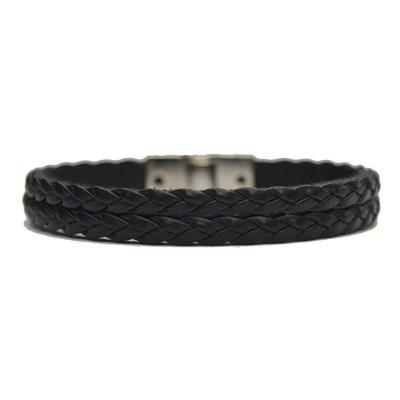 Pulseira Masculina Braided Silver Black M