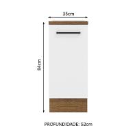 Balcão Agata 35 Cm 1 Porta - Rustic/branco Rustic/branco - 10