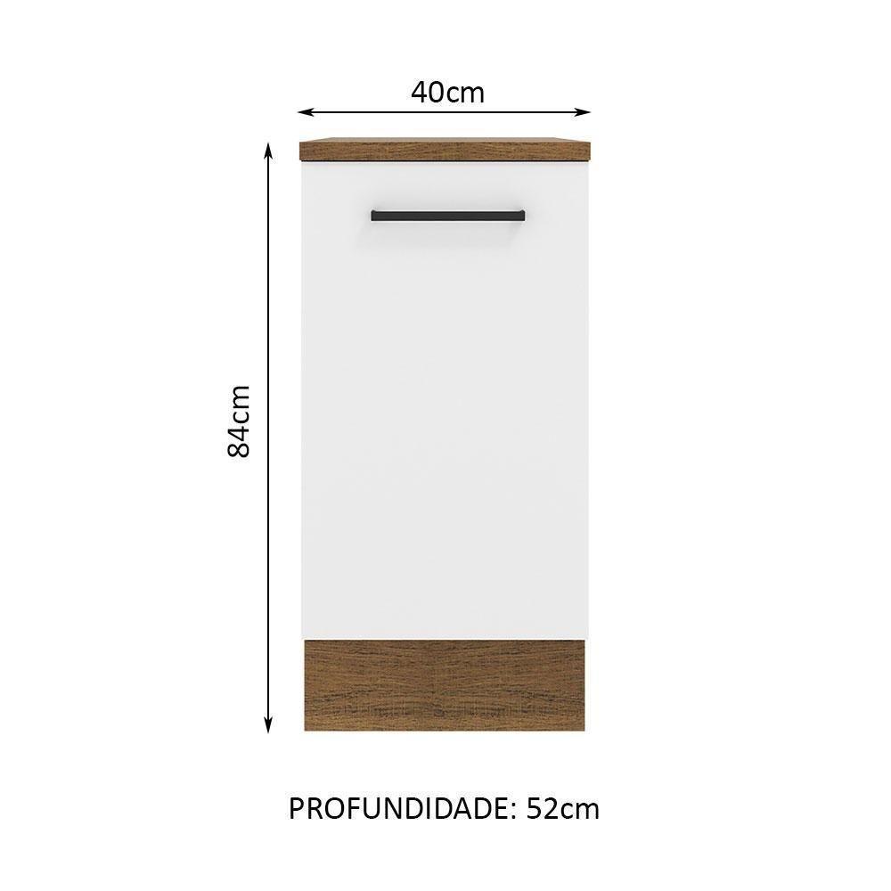 Balcão Agata 40 Cm 1 Porta - Rustic/branco Rustic/branco - 10