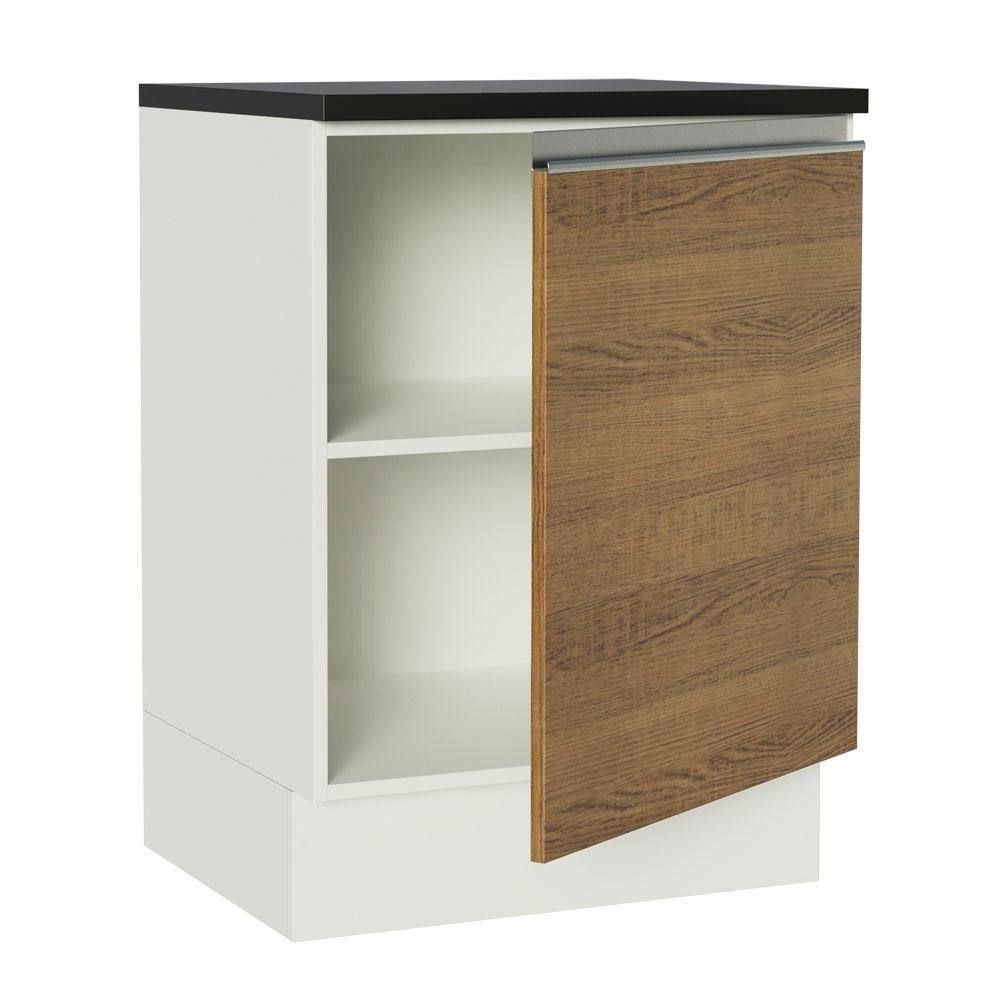 Balcão Acordes 100% Mdf 60cm 1 Porta Branco Rustic - 1