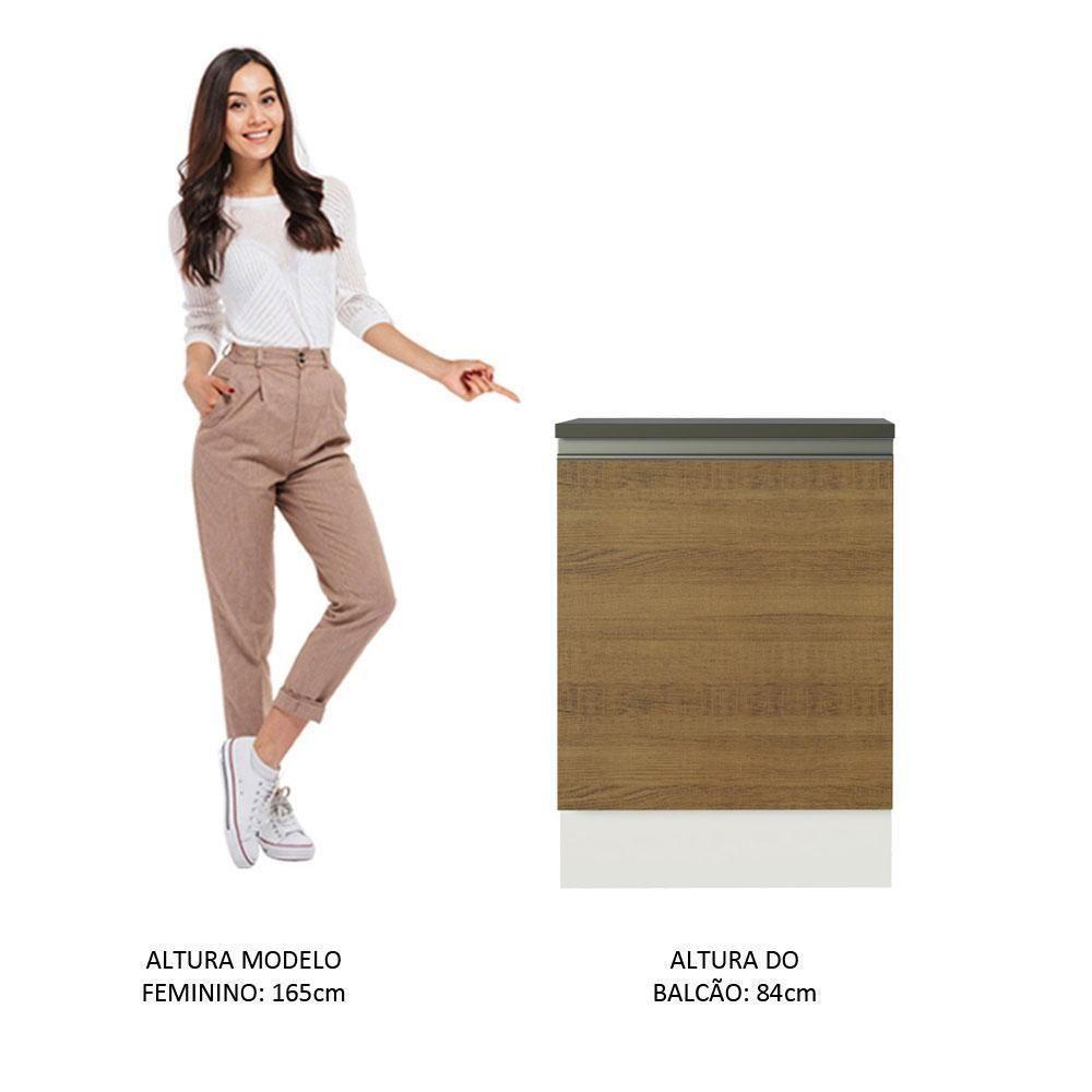 Balcão Acordes 100% Mdf 60cm 1 Porta Branco Rustic - 4