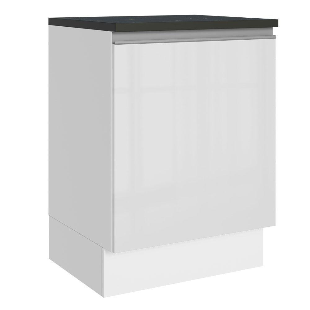 Balcão Acordes 100% Mdf 60cm 1 Porta Frente Branco Brilho - 1