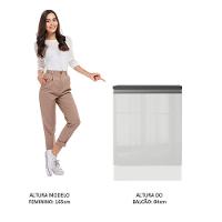 Balcão Acordes 100% Mdf 60cm 1 Porta Frente Branco Brilho - 3