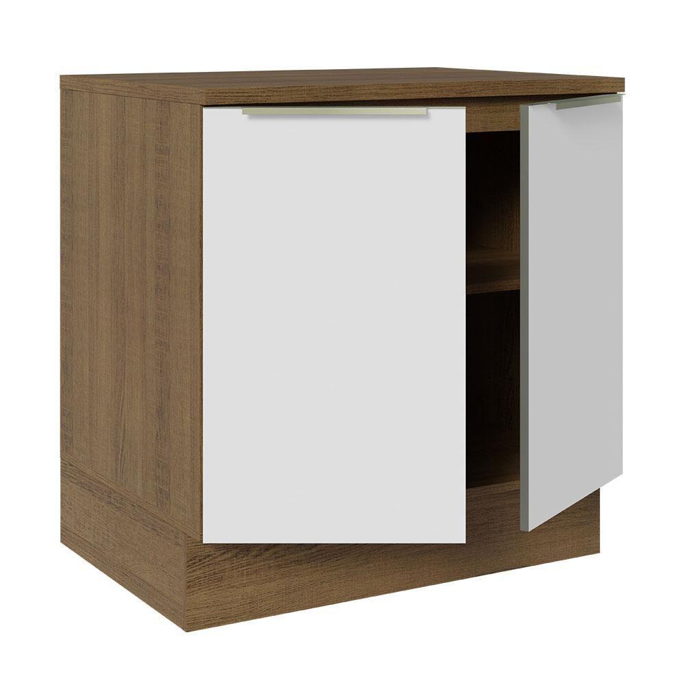 Balcão 80Cm 2PTSRustic/Branco Veludo Lux Madesa Rustic - 7