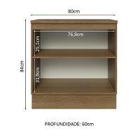 Balcão 80Cm 2PTSRustic/Branco Veludo Lux Madesa Rustic - 9