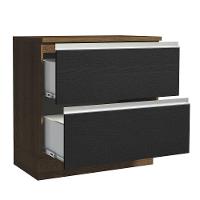 Balcão 80Cm 2GVT Rustic/Preto Glamy Madesa Rustic/Preto - 9