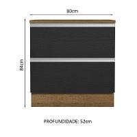 Balcão 80Cm 2GVT Rustic/Preto Glamy Madesa Rustic/Preto - 10