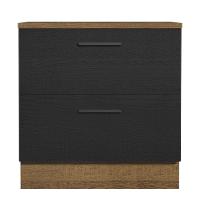 Balcão 80Cm 2GVT Rustic/Preto Agata Madesa Rustic/Preto - 7