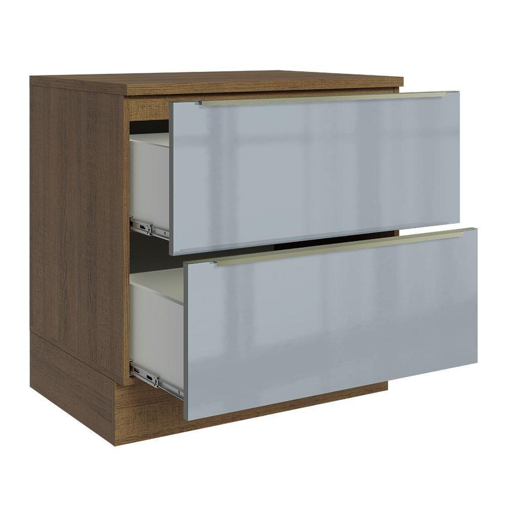 Balcão 80Cm 2GVT Rustic/Cinza Lux Madesa Rustic/Cinza - 8